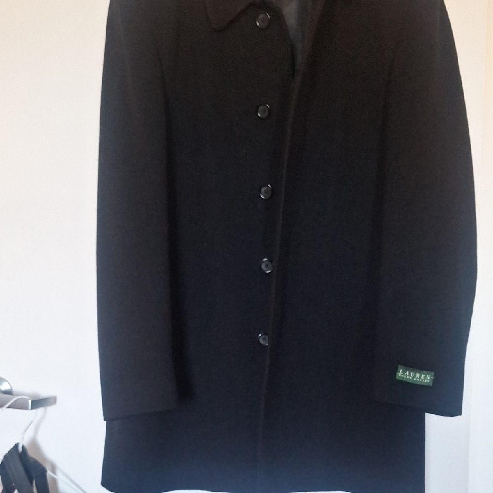 Ralph Lauren Classic Black Wool-blend Coat